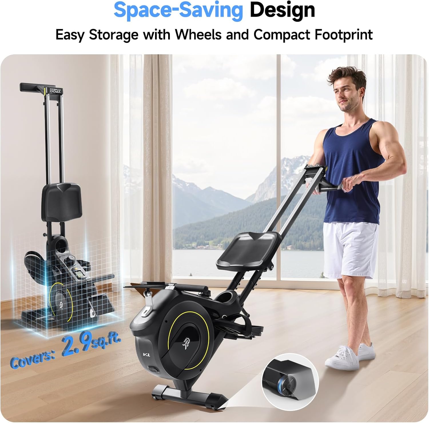 1761086327_Rowing-Machine-for-Home-350-LB-Capacity-16-Level-Silent-Resistance-Magnetic-Rowing-Machines-for-Home-Foldable-Full-Body-Workout-Compact-Rowing-Machine-for-Cardio-Strength-with-APP-Support.jpg Rowing Machine for Home, 350 LB Capacity, 16-Level Silent Resistance, Magnetic Rowing Machines for Home Foldable, Full-Body Workout Compact Rowing Machine for Cardio & Strength with APP Support - Image 7