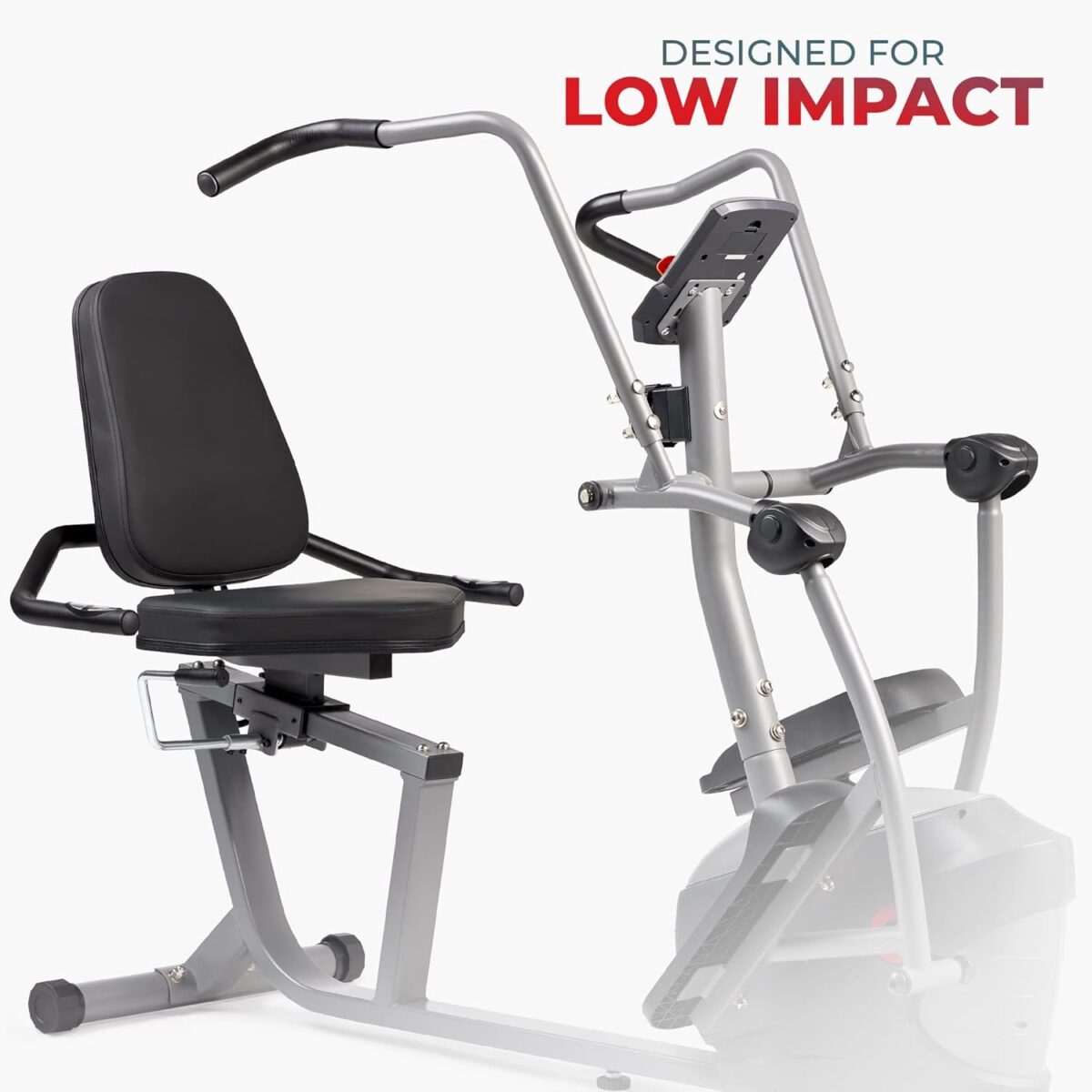 Sunny Health & Fitness Smart Recumbent Bike, Full-Body Home Training with Arm/Leg Exercisers, Indoor Cycling Workout Machine Plus Adjustable Seat & Bulit-in Pulse Sensors, Free SunnyFit App Connection - Image 4