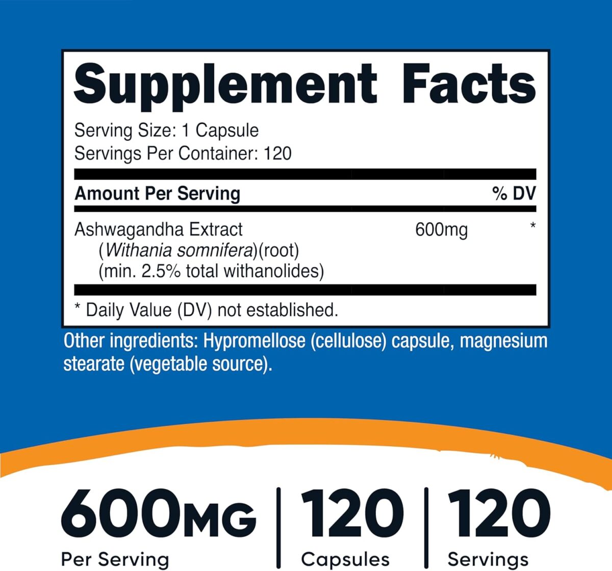 Nutricost Ashwagandha Herbal Supplement 600mg, 120 Capsules - Vegetarian, Non-GMO, Gluten Free, Ashwagandha Root - Image 3