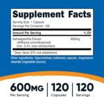 Nutricost Ashwagandha Herbal Supplement 600mg, 120 Capsules - Vegetarian, Non-GMO, Gluten Free, Ashwagandha Root - Image 3