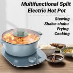 Shabu Shabu Pot Electric, 3L Electric Hot Pot with Burner Split Electric Pot Non-Stick Hot Pot Electric, Kitchen Burner Stove with Shabu Hot Pot Electric Pot for Dorm,Family Cooking - Image 4
