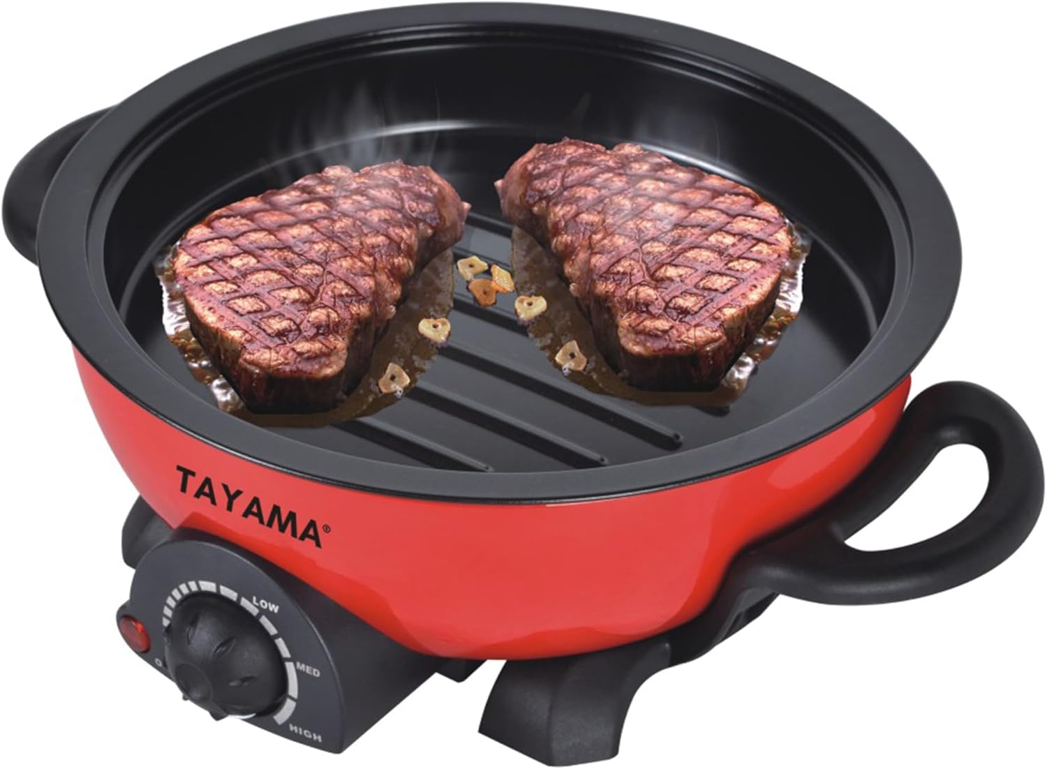 1761096758_Shabu-and-Grill-3-Qt.-Red-Electric-Multi-Cooker-with-Stainless-Steel-Pot.jpg Shabu and Grill 3 Qt. Red Electric Multi-Cooker with Stainless Steel Pot - Image 3