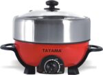 Shabu and Grill 3 Qt. Red Electric Multi-Cooker with Stainless Steel Pot - Image 4