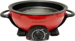 Shabu and Grill 3 Qt. Red Electric Multi-Cooker with Stainless Steel Pot - Image 6