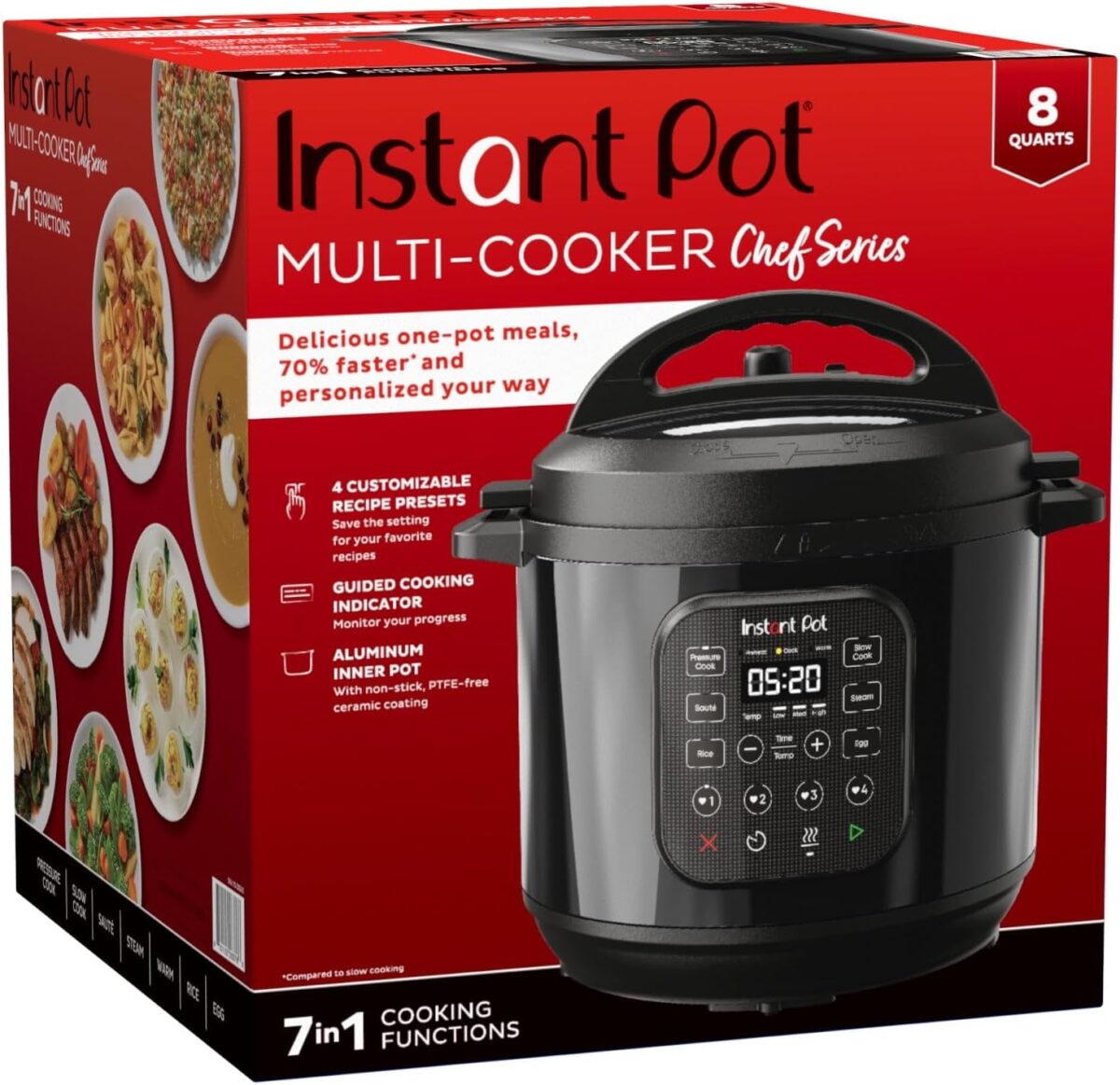 Instant Pot Chef Series 8Qt Electric Pressure Cooker & Multi-Cooker With Premium Stainless Steel Inner Pot, 10-In-1 Presets, Large Capacity, Easy Clean, for Fast & Healthy Cooking - Image 10