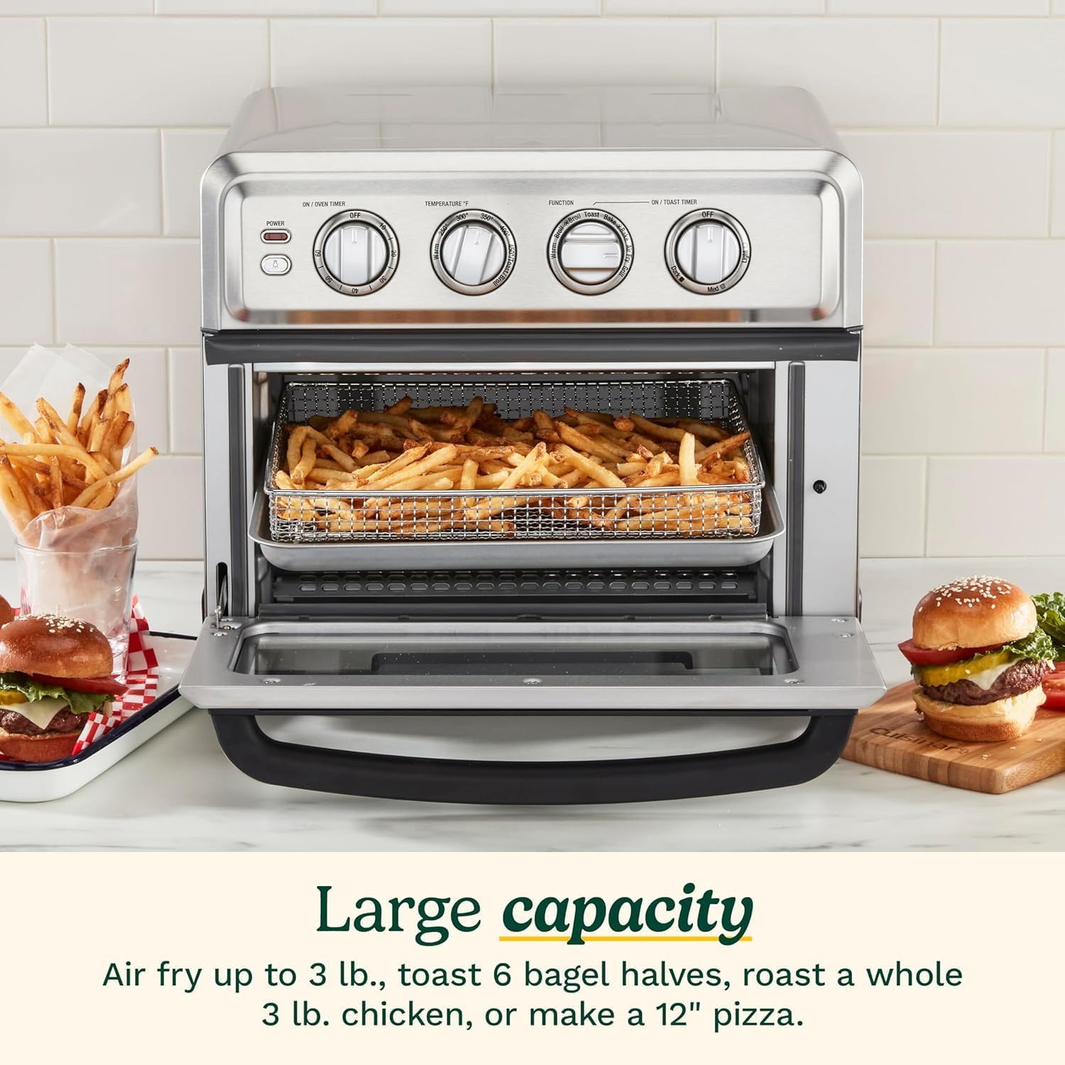 1761097903_Cuisinart-Air-Fryer-Toaster-Oven-with-Grill-1800W-8-1-Air-Fryer-Oven-with-Bake-Convection-Bake-Grill-Broil-and-Warm-Options-Large-Capacity-60-Minute-Timer-TOA-70-Stainless-Steel.jpg Cuisinart Air Fryer Toaster Oven with Grill, 1800W 8-1 Air Fryer Oven with Bake, Convection Bake, Grill, Broil and Warm Options, Large Capacity, 60-Minute Timer, TOA-70, Stainless Steel - Image 4
