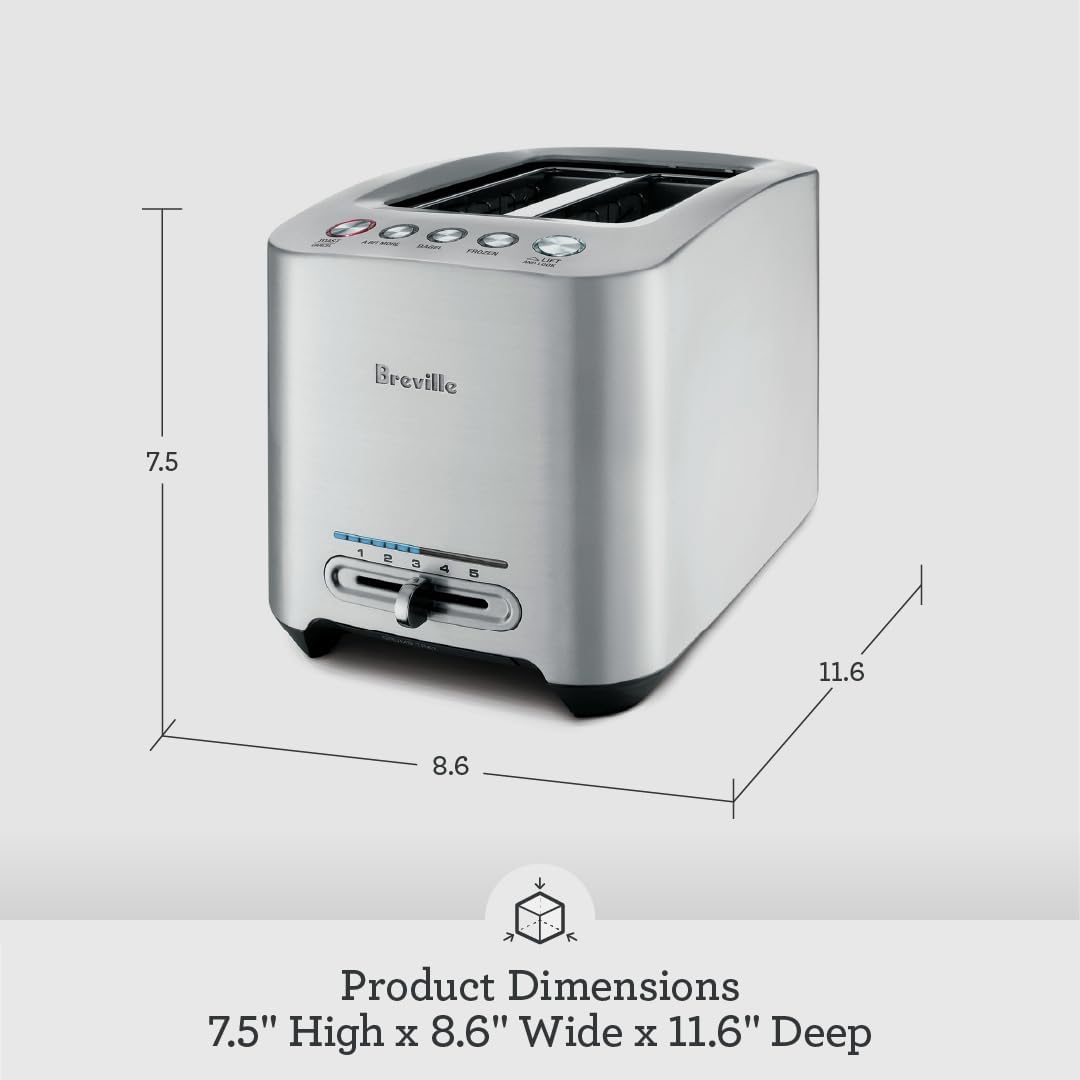 1761098180_Breville-BTA820XL-Die-Cast-Smart-Toaster-2-Slice-Brushed-Stainless-Steel.jpg Breville BTA820XL Die-Cast Smart Toaster, 2 Slice, Brushed Stainless Steel - Image 7