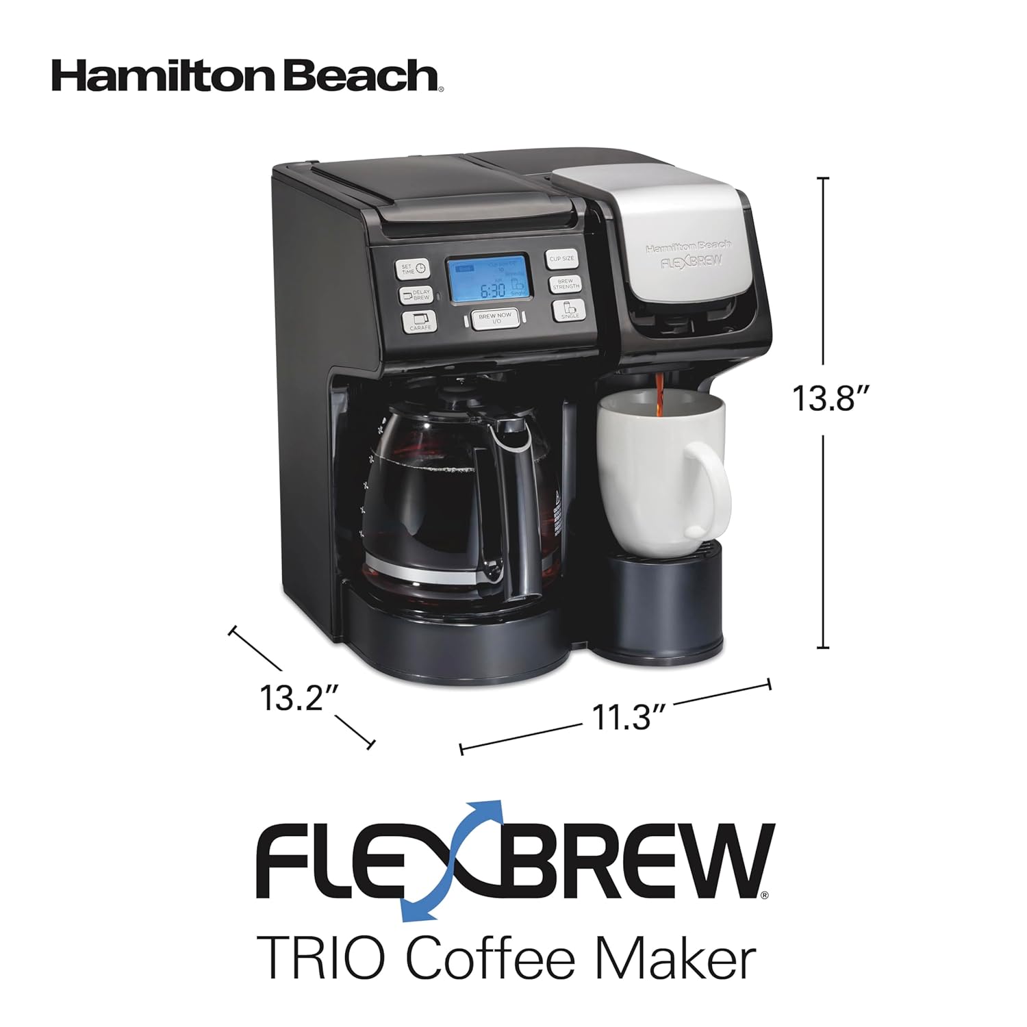1761116772_Hamilton-Beach-FlexBrew-Trio-2-Way-Coffee-Maker-Compatible-with-K-Cup-Pods-or-Grounds-Combo-Single-Serve-Full-12c-Pot-Black-Fast-Brewing-49902.jpg Hamilton Beach FlexBrew Trio 2-Way Coffee Maker, Compatible with K-Cup Pods or Grounds, Combo, Single Serve & Full 12c Pot, Black - Fast Brewing (49902) - Image 9