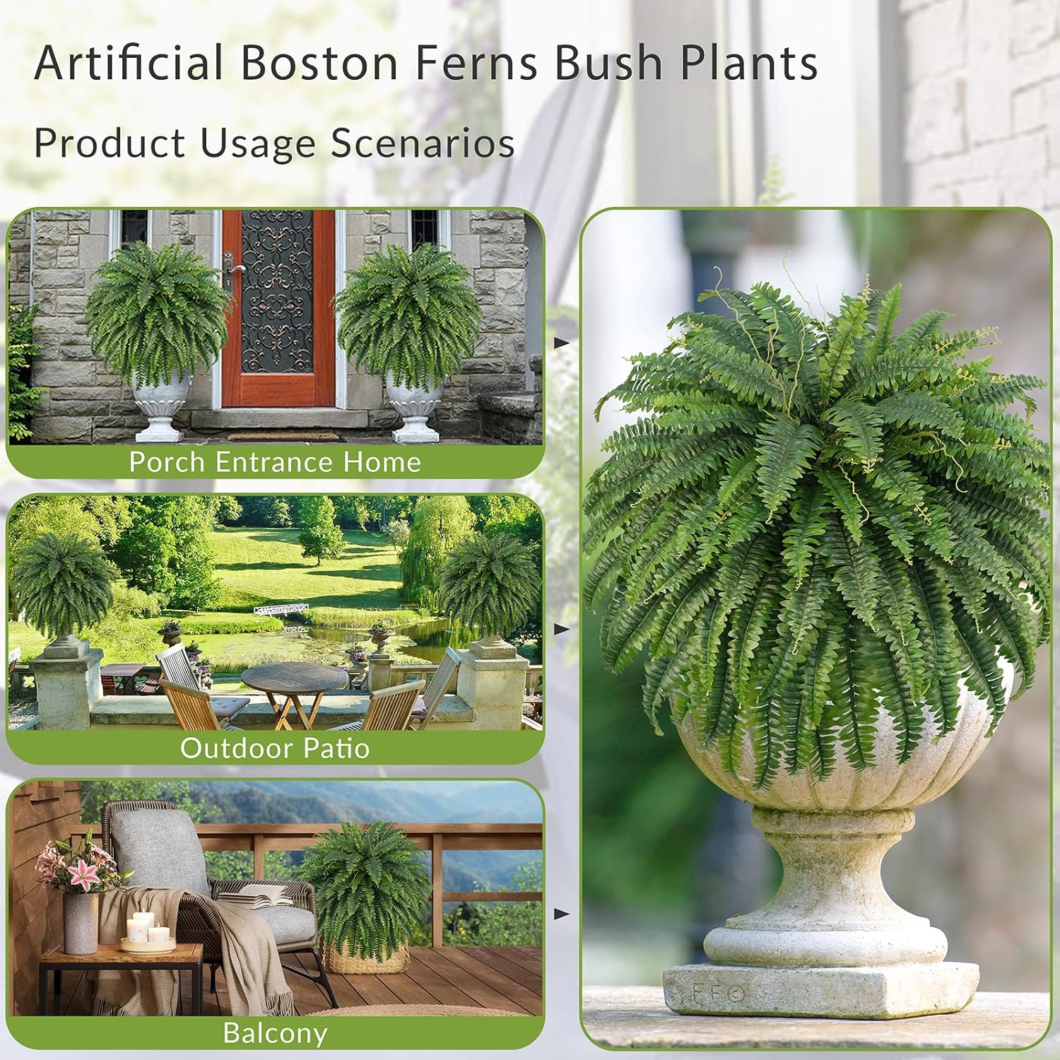 1761120622_50-Artificial-Boston-Ferns-Fake-Bush-Plants-Large-Faux-Ferns-with-96-Fronds-for-Outdoors-Home-Decor.jpg 50" Artificial Boston Ferns, Fake Bush Plants, Large Faux Ferns with 96 Fronds for Outdoors Home Decor - Image 5