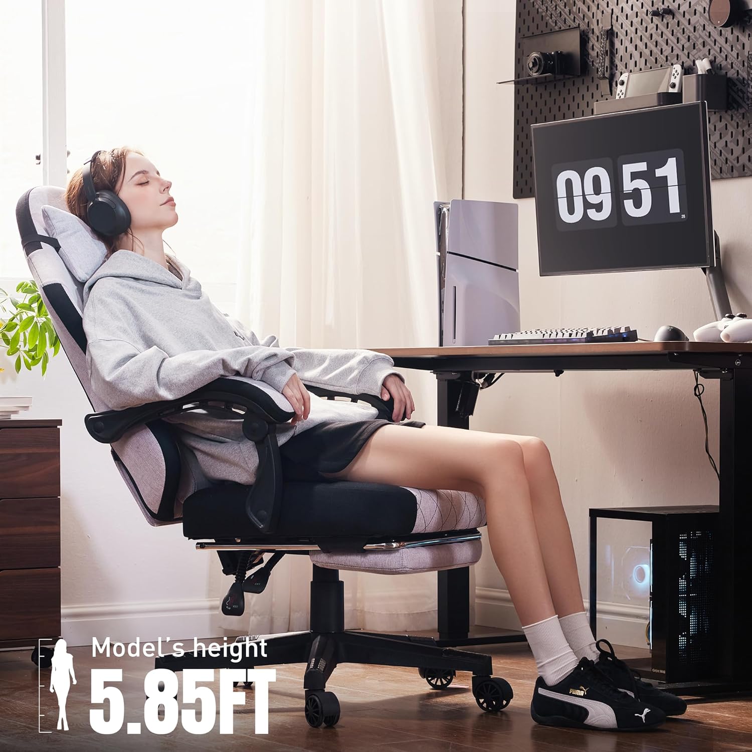 1761121564_Dowinx-Gaming-Chair-Fabric-Gaming-Chairs-for-Adults-with-Pocket-Spring-Cushions-and-Lumbar-Support-Ergonomic-Massage-Computer-Chair-with-Footrest-for-Big-and-Tall-Gray.jpg Dowinx Gaming Chair, Fabric Gaming Chairs for Adults with Pocket Spring Cushions and Lumbar Support, Ergonomic Massage Computer Chair with Footrest for Big and Tall, Gray - Image 3