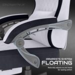 Dowinx Gaming Chair, Fabric Gaming Chairs for Adults with Pocket Spring Cushions and Lumbar Support, Ergonomic Massage Computer Chair with Footrest for Big and Tall, Gray - Image 7