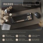 RK ROYAL KLUDGE R65 Wired Gaming Keyboard with Volume Knob, 60% Percent RGB Backlit Mechanical Keyboard Gasket Mount with PBT Keycaps, MDA Profile, QMK/VIA, 66 Keys Hot Swappable Cream Switch, Black - Image 3