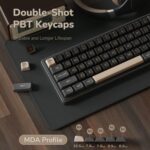 RK ROYAL KLUDGE R65 Wired Gaming Keyboard with Volume Knob, 60% Percent RGB Backlit Mechanical Keyboard Gasket Mount with PBT Keycaps, MDA Profile, QMK/VIA, 66 Keys Hot Swappable Cream Switch, Black - Image 5