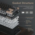 RK ROYAL KLUDGE R65 Wired Gaming Keyboard with Volume Knob, 60% Percent RGB Backlit Mechanical Keyboard Gasket Mount with PBT Keycaps, MDA Profile, QMK/VIA, 66 Keys Hot Swappable Cream Switch, Black - Image 7
