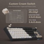 RK ROYAL KLUDGE R65 Wired Gaming Keyboard with Volume Knob, 60% Percent RGB Backlit Mechanical Keyboard Gasket Mount with PBT Keycaps, MDA Profile, QMK/VIA, 66 Keys Hot Swappable Cream Switch, Black - Image 8
