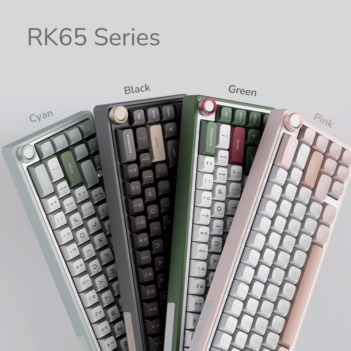 RK ROYAL KLUDGE R65 Wired Gaming Keyboard with Volume Knob, 60% Percent RGB Backlit Mechanical Keyboard Gasket Mount with PBT Keycaps, MDA Profile, QMK/VIA, 66 Keys Hot Swappable Cream Switch, Black - Image 10