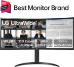 LG 34WR55QK-B 34-inch UltraWide WQHD (3440 x 1440) Curved Computer Monitor, 100Hz, 5ms, HDR10, Reader Mode, HDMI, DisplayPort, USB Type-C, Tilt/Height Adjustable Stand, Black - Image 3