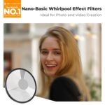 K&F CONCEPT 82mm Spiral Halo Camera Lens Filter, Premium Optical Glass Halo Swirl Special Effect Filter with Cleaning Cloth for Camera Lens - Image 3