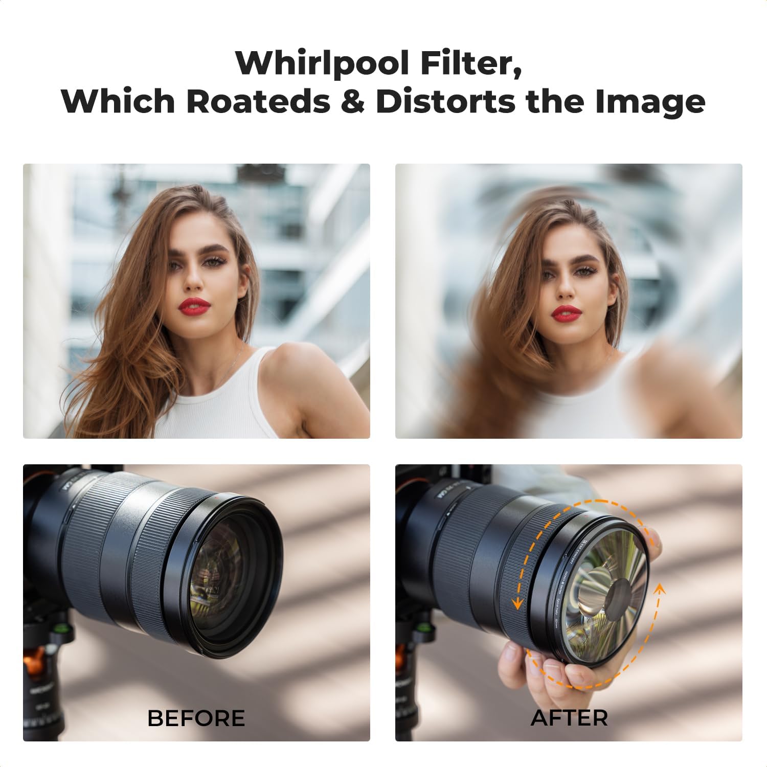 1761123933_KF-CONCEPT-82mm-Spiral-Halo-Camera-Lens-Filter-Premium-Optical-Glass-Halo-Swirl-Special-Effect-Filter-with-Cleaning-Cloth-for-Camera-Lens.jpg K&F CONCEPT 82mm Spiral Halo Camera Lens Filter, Premium Optical Glass Halo Swirl Special Effect Filter with Cleaning Cloth for Camera Lens - Image 5
