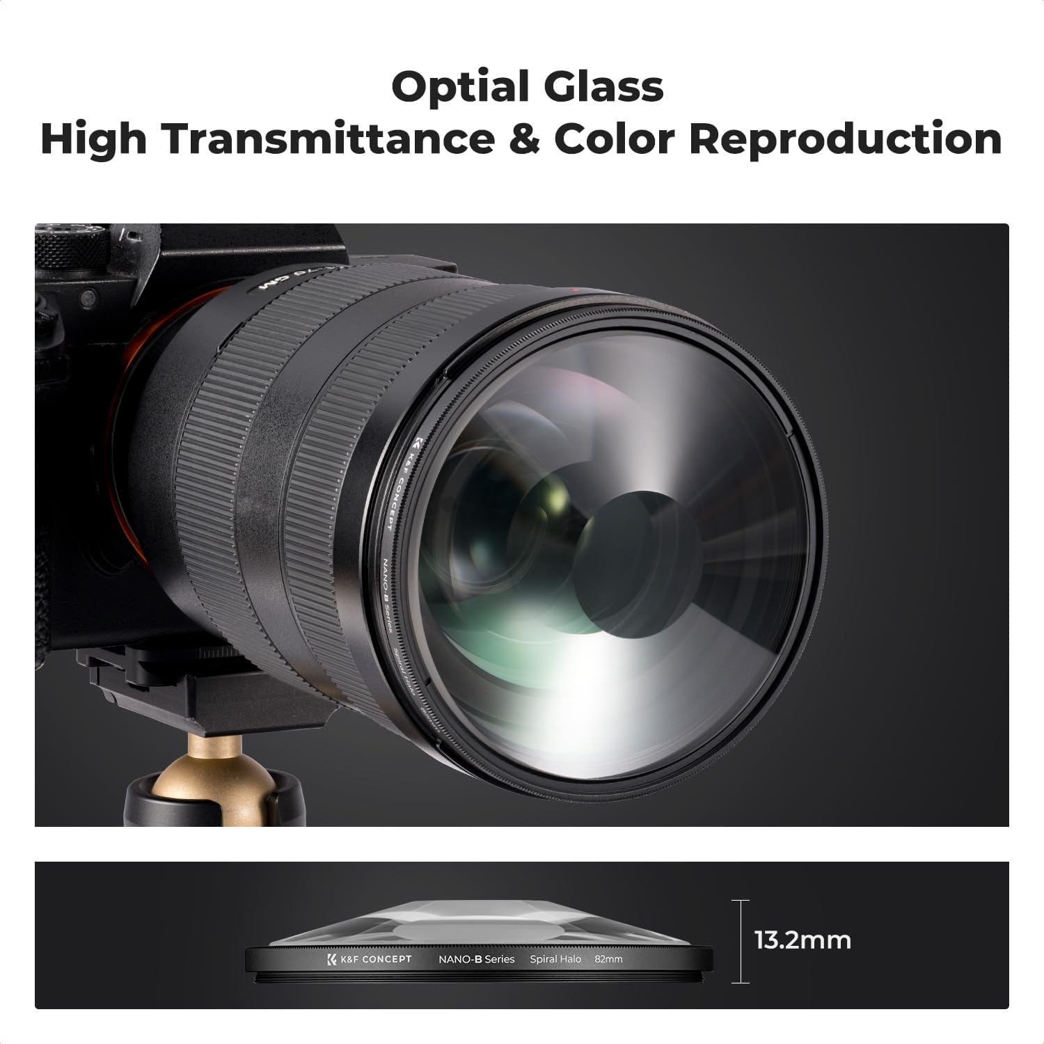1761123935_KF-CONCEPT-82mm-Spiral-Halo-Camera-Lens-Filter-Premium-Optical-Glass-Halo-Swirl-Special-Effect-Filter-with-Cleaning-Cloth-for-Camera-Lens.jpg K&F CONCEPT 82mm Spiral Halo Camera Lens Filter, Premium Optical Glass Halo Swirl Special Effect Filter with Cleaning Cloth for Camera Lens - Image 6