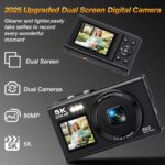 Dual Screen 5K Digital Camera for Vlogging, 80MP WiFi Camera with Front Display, 18X Zoom, Fill Light, Includes 64GB Card & 2 Batteries - Image 3