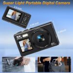 Dual Screen 5K Digital Camera for Vlogging, 80MP WiFi Camera with Front Display, 18X Zoom, Fill Light, Includes 64GB Card & 2 Batteries - Image 8