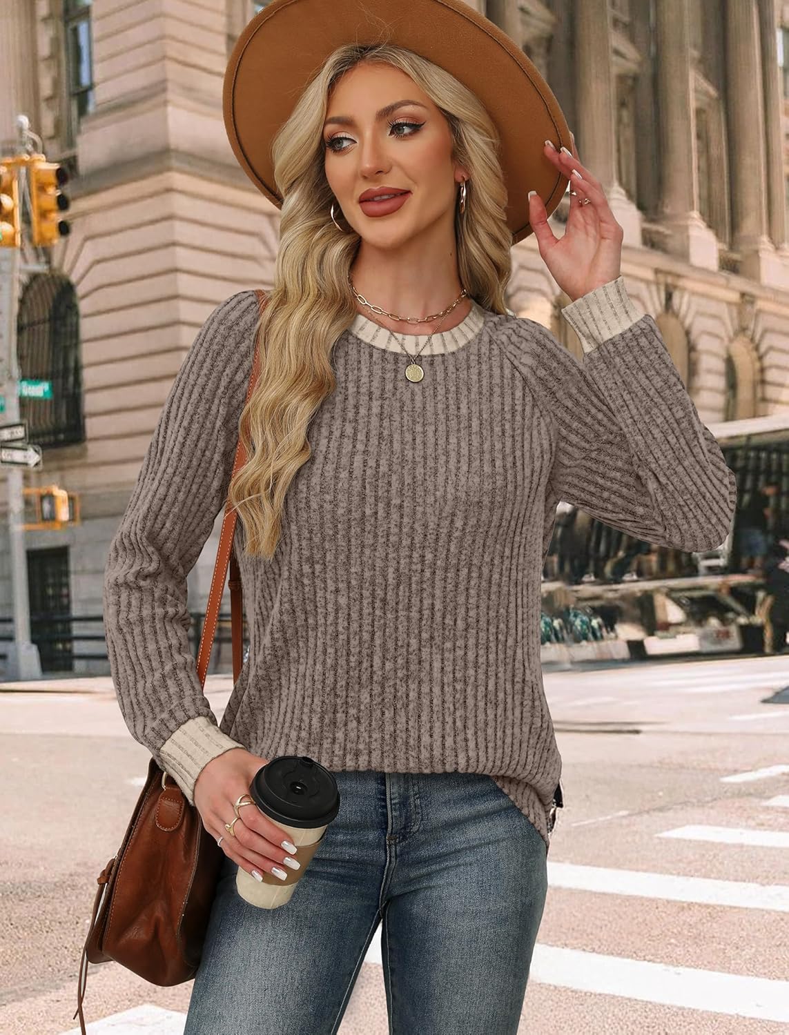 1761125502_WIHOLL-Long-Sleeve-Shirts-for-Women-Lightweight-Sweaters-Fall-Outfits-2025-Color-Block-Winter-Clothing-Dressy-Casual-Soft.jpg WIHOLL Long Sleeve Shirts for Women Lightweight Sweaters Fall Outfits 2025 Color Block Winter Clothing Dressy Casual Soft - Image 5