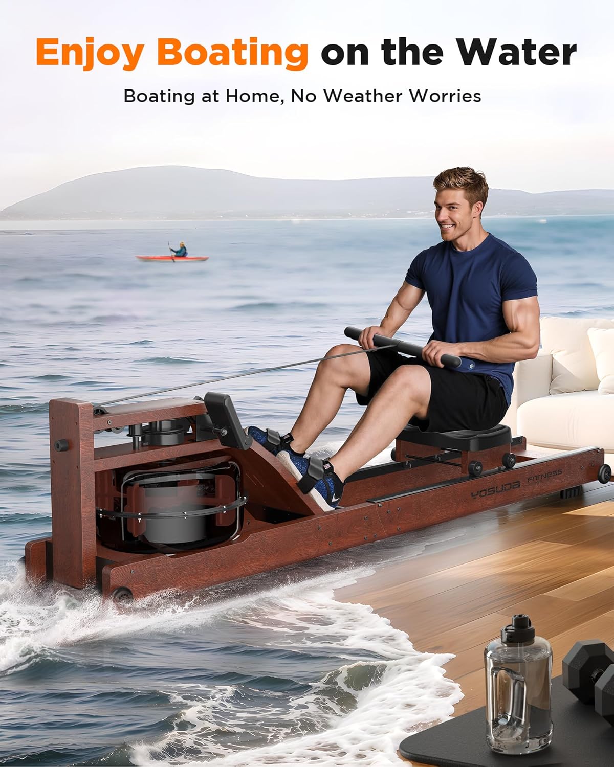1761126223_YOSUDA-Water-Rowing-Machines-for-Home-Use-Foldable-Rower-Machine-400LBS-Weight-Capacity-with-Dedicated-Monitor-Bluetooth-APP-Comfortable-Seat.jpg YOSUDA Water Rowing Machines for Home Use- Foldable Rower Machine 400LBS Weight Capacity with Dedicated Monitor & Bluetooth APP, Comfortable Seat - Image 5