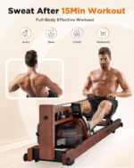 YOSUDA Water Rowing Machines for Home Use- Foldable Rower Machine 400LBS Weight Capacity with Dedicated Monitor & Bluetooth APP, Comfortable Seat - Image 6