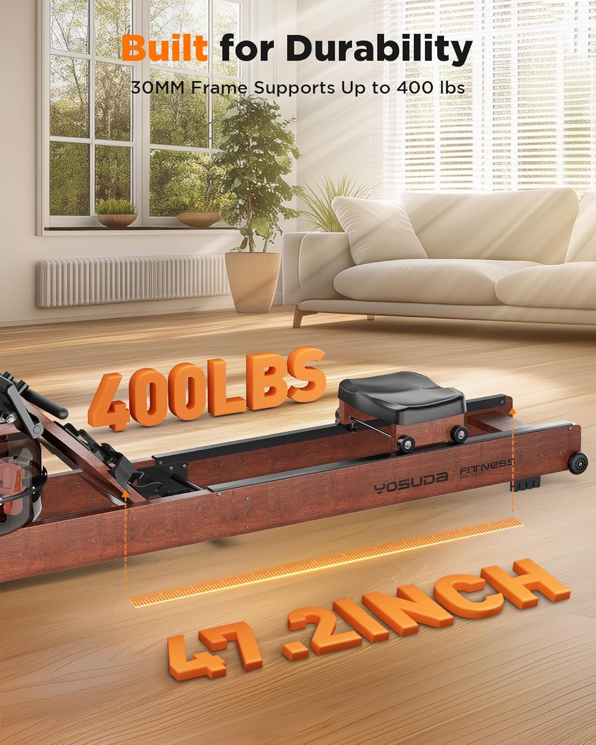 1761126228_YOSUDA-Water-Rowing-Machines-for-Home-Use-Foldable-Rower-Machine-400LBS-Weight-Capacity-with-Dedicated-Monitor-Bluetooth-APP-Comfortable-Seat.jpg YOSUDA Water Rowing Machines for Home Use- Foldable Rower Machine 400LBS Weight Capacity with Dedicated Monitor & Bluetooth APP, Comfortable Seat - Image 8