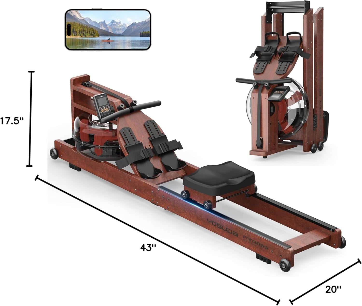 1761126231_YOSUDA-Water-Rowing-Machines-for-Home-Use-Foldable-Rower-Machine-400LBS-Weight-Capacity-with-Dedicated-Monitor-Bluetooth-APP-Comfortable-Seat.jpg YOSUDA Water Rowing Machines for Home Use- Foldable Rower Machine 400LBS Weight Capacity with Dedicated Monitor & Bluetooth APP, Comfortable Seat - Image 10
