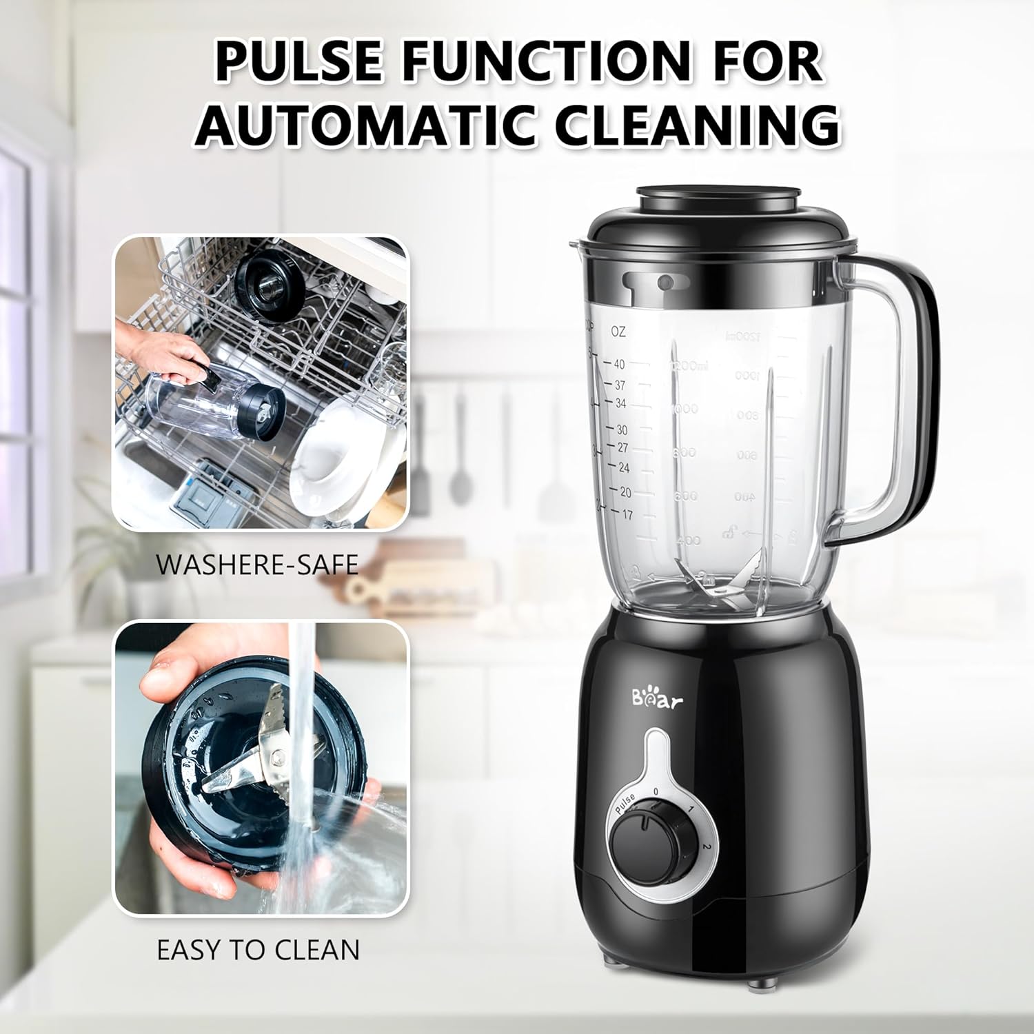 1761169060_Bear-Blender-2025-New-700W-Smoothie-Countertop-Blender-with-40oz-Cup-for-Shakes-and-Smoothies-3-Speed-for-Crushing-Ice-Puree-and-Frozen-Fruit-with-Autonomous-Clean.jpg Bear Blender, 2025 New 700W Smoothie Countertop Blender with 40oz Cup for Shakes and Smoothies, 3-Speed for Crushing Ice, Puree and Frozen Fruit with Autonomous Clean - Image 4