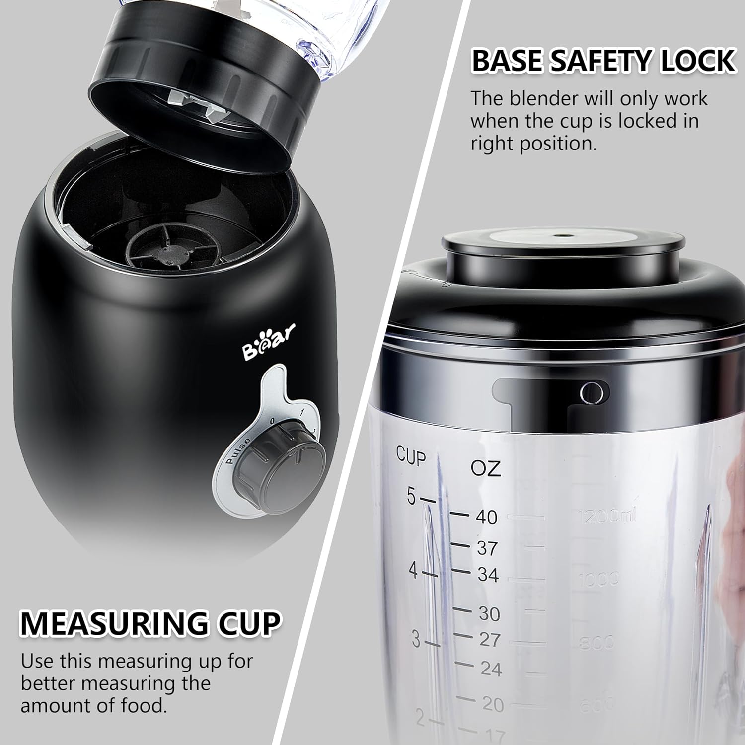 1761169064_Bear-Blender-2025-New-700W-Smoothie-Countertop-Blender-with-40oz-Cup-for-Shakes-and-Smoothies-3-Speed-for-Crushing-Ice-Puree-and-Frozen-Fruit-with-Autonomous-Clean.jpg Bear Blender, 2025 New 700W Smoothie Countertop Blender with 40oz Cup for Shakes and Smoothies, 3-Speed for Crushing Ice, Puree and Frozen Fruit with Autonomous Clean - Image 6