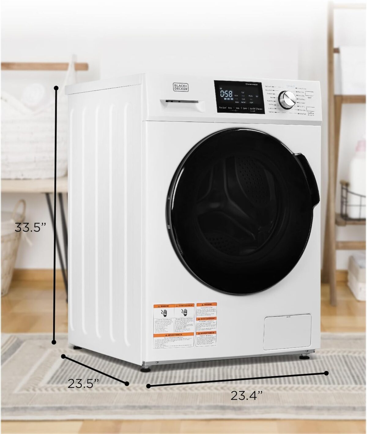 BLACK+DECKER Front Load Washer, 2.7 Cu. Ft. Compact Washing Machine with LED Display & 16 Cycles - Image 8
