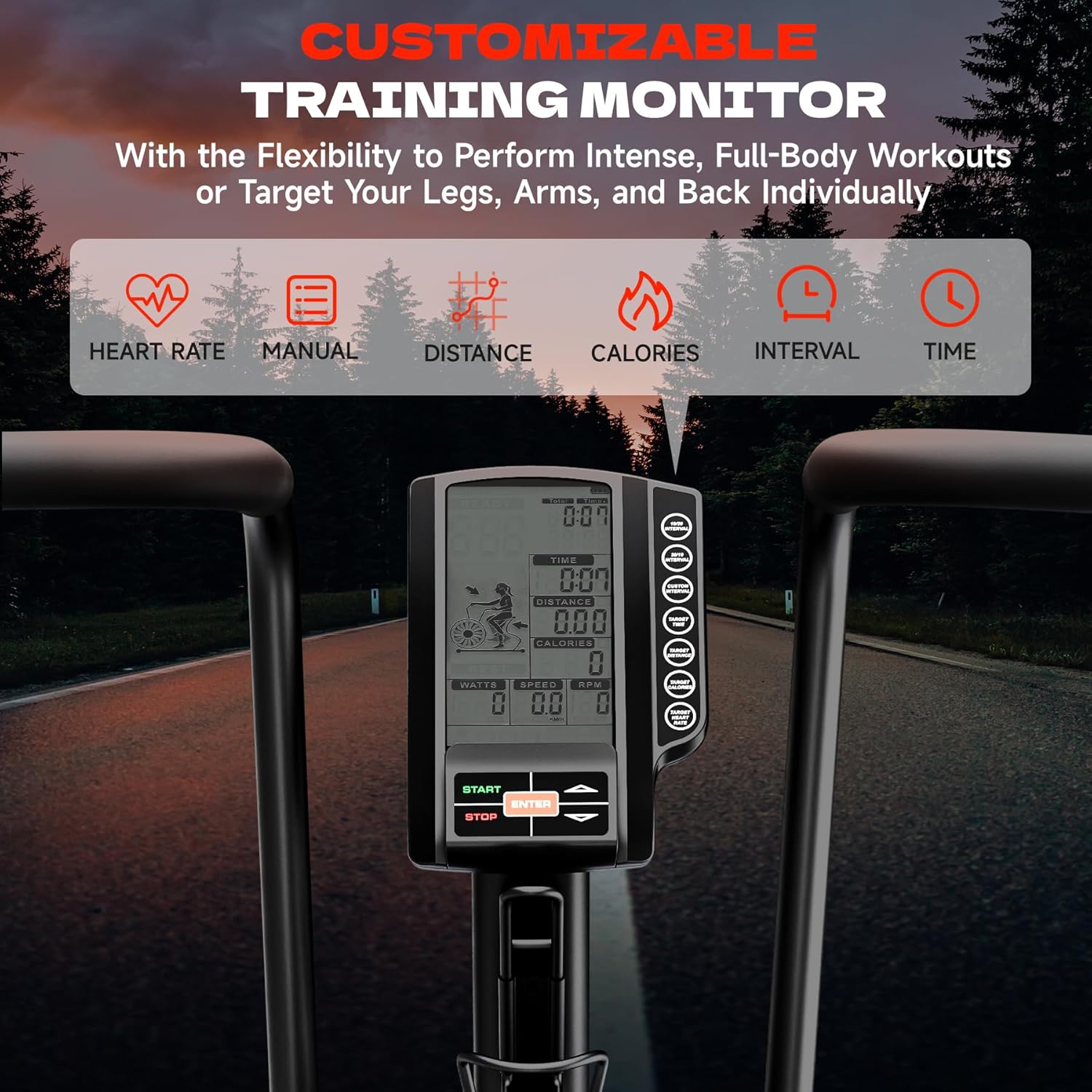 1761171480_Air-Bike-Exercise-Bike-with-Magnetic-Air-Resistance-Fan-Bike-Stationary-Bike-for-Home-Cardio-Workout-Adjustable-Indoor-Cycling-Bike-with-APP-Dual-Action-Handlebars-350lb-Capacity.jpg Air Bike, Exercise Bike with Magnetic & Air Resistance Fan Bike, Stationary Bike for Home Cardio Workout, Adjustable Indoor Cycling Bike with APP & Dual Action Handlebars, 350lb Capacity - Image 3