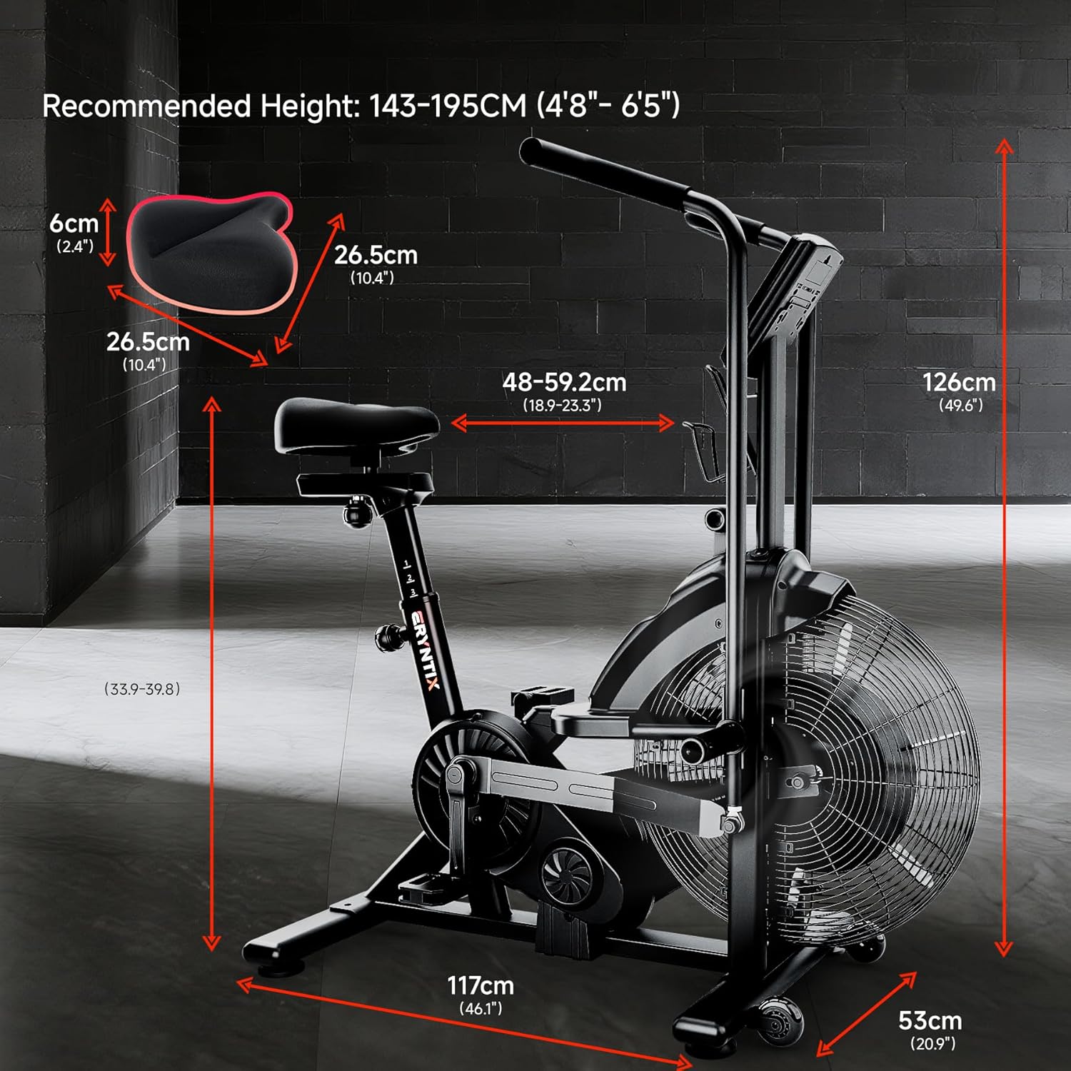 1761171492_Air-Bike-Exercise-Bike-with-Magnetic-Air-Resistance-Fan-Bike-Stationary-Bike-for-Home-Cardio-Workout-Adjustable-Indoor-Cycling-Bike-with-APP-Dual-Action-Handlebars-350lb-Capacity.jpg Air Bike, Exercise Bike with Magnetic & Air Resistance Fan Bike, Stationary Bike for Home Cardio Workout, Adjustable Indoor Cycling Bike with APP & Dual Action Handlebars, 350lb Capacity - Image 8