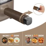2L Hot Pot Electric with Steamer, Portable Electric Pot with Upgrade Titanium Nonstick Coating for Dorm, Office, Travel, Multi Cooker Pot for Ramen, Soup, Oatmeal (Tongs Included) - Image 3