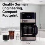 Braun BrewSense 12 Cup Drip Coffee Maker - Pause & Pour Mid Brew, Coffee Machine with 24-Hour Timer & Clock, Bold & Regular Strength, 1-4 Cup Functions, Self Clean, Auto Shutoff, Stainless Steel - Image 4