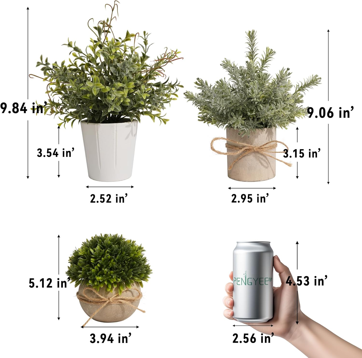 1761207263_4-Pack-Small-Fake-Plants-Artificial-Plants-Indoor-for-Home-Decor-Small-Faux-Plants-Indoor-Fake-Plants-in-White-Pot-for-Bathroom-Bedroom-Kitchen-Office-Farmhouse-Room-Shelf-Decor.jpg 4 Pack Small Fake Plants, Artificial Plants Indoor for Home Decor, Small Faux Plants Indoor, Fake Plants in White Pot for Bathroom Bedroom Kitchen Office Farmhouse Room Shelf Decor - Image 4