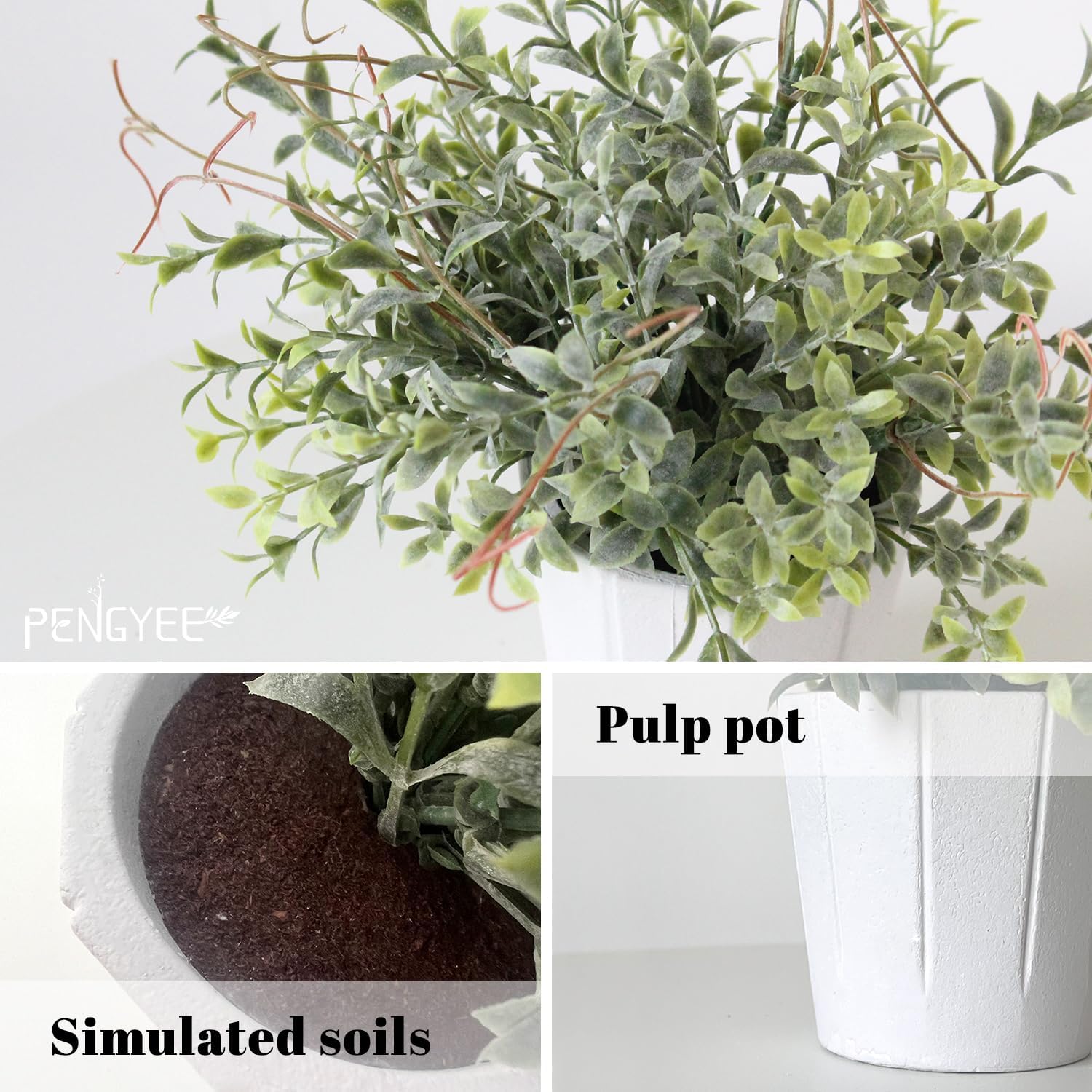 1761207264_4-Pack-Small-Fake-Plants-Artificial-Plants-Indoor-for-Home-Decor-Small-Faux-Plants-Indoor-Fake-Plants-in-White-Pot-for-Bathroom-Bedroom-Kitchen-Office-Farmhouse-Room-Shelf-Decor.jpg 4 Pack Small Fake Plants, Artificial Plants Indoor for Home Decor, Small Faux Plants Indoor, Fake Plants in White Pot for Bathroom Bedroom Kitchen Office Farmhouse Room Shelf Decor - Image 5