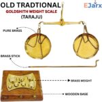 Old Traditional Goldsmith Weight (tarazu) showpiece Brass Weighing Scale Balance Justice Law Scale Decoration Nautical Home Decor Scale Small Brass Weight Scale - Image 3