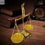 Old Traditional Goldsmith Weight (tarazu) showpiece Brass Weighing Scale Balance Justice Law Scale Decoration Nautical Home Decor Scale Small Brass Weight Scale - Image 7