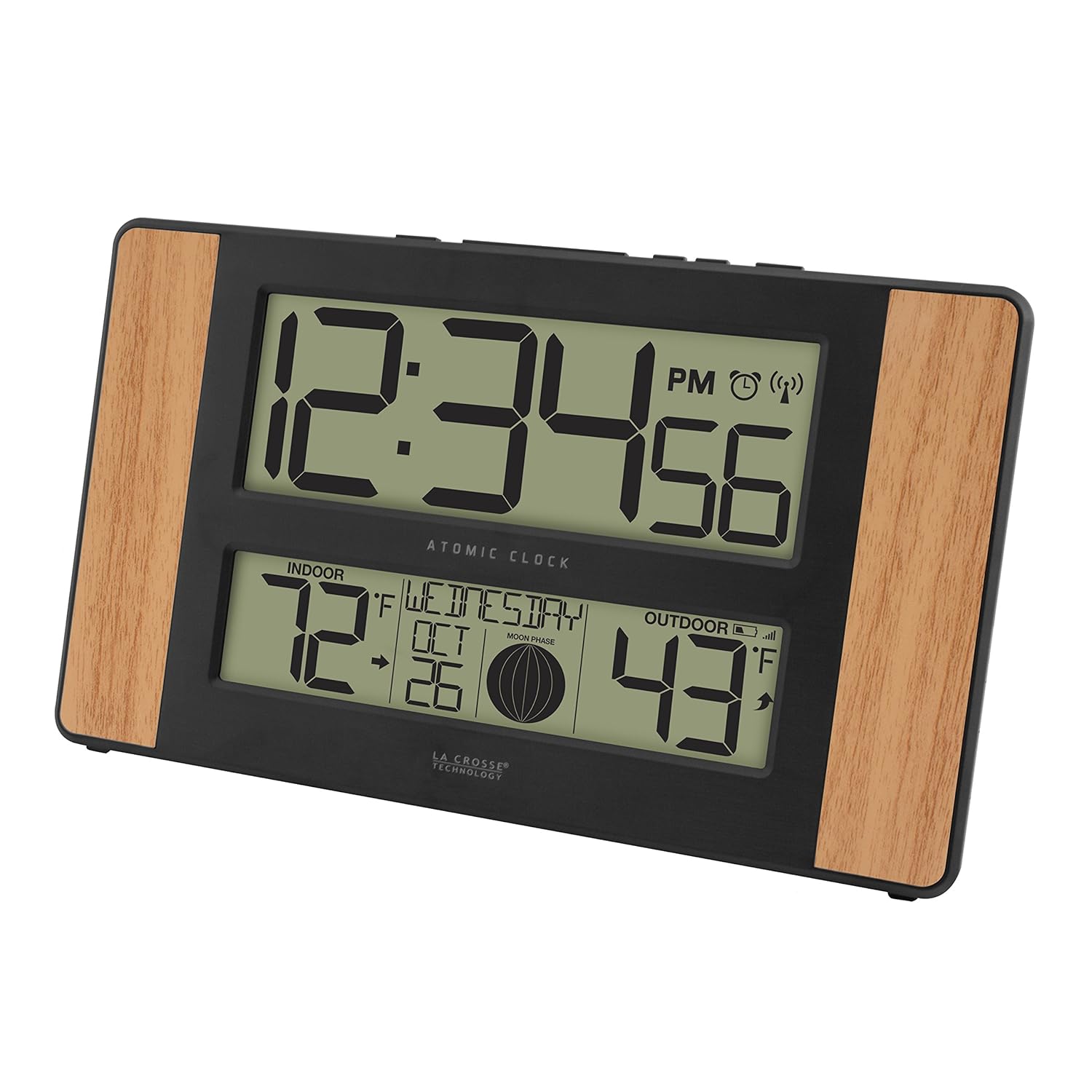 1761207817_La-Crosse-Technology-Atomic-Digital-Clock-with-Outdoor-Temperature-Wood-Oak-0.jpg La Crosse Technology Atomic Digital Clock with Outdoor Temperature, Wood Oak, 0 - Image 4