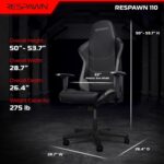 RESPAWN 110 Ergonomic Gaming Chair - Racing Style High Back PC Computer Desk Office Chair - 360 Swivel, Integrated Headrest, 135 Degree Recline with Adjustable Tilt Tension & Angle Lock - 2023 Grey - Image 3