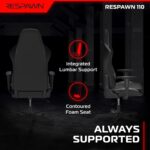 RESPAWN 110 Ergonomic Gaming Chair - Racing Style High Back PC Computer Desk Office Chair - 360 Swivel, Integrated Headrest, 135 Degree Recline with Adjustable Tilt Tension & Angle Lock - 2023 Grey - Image 7