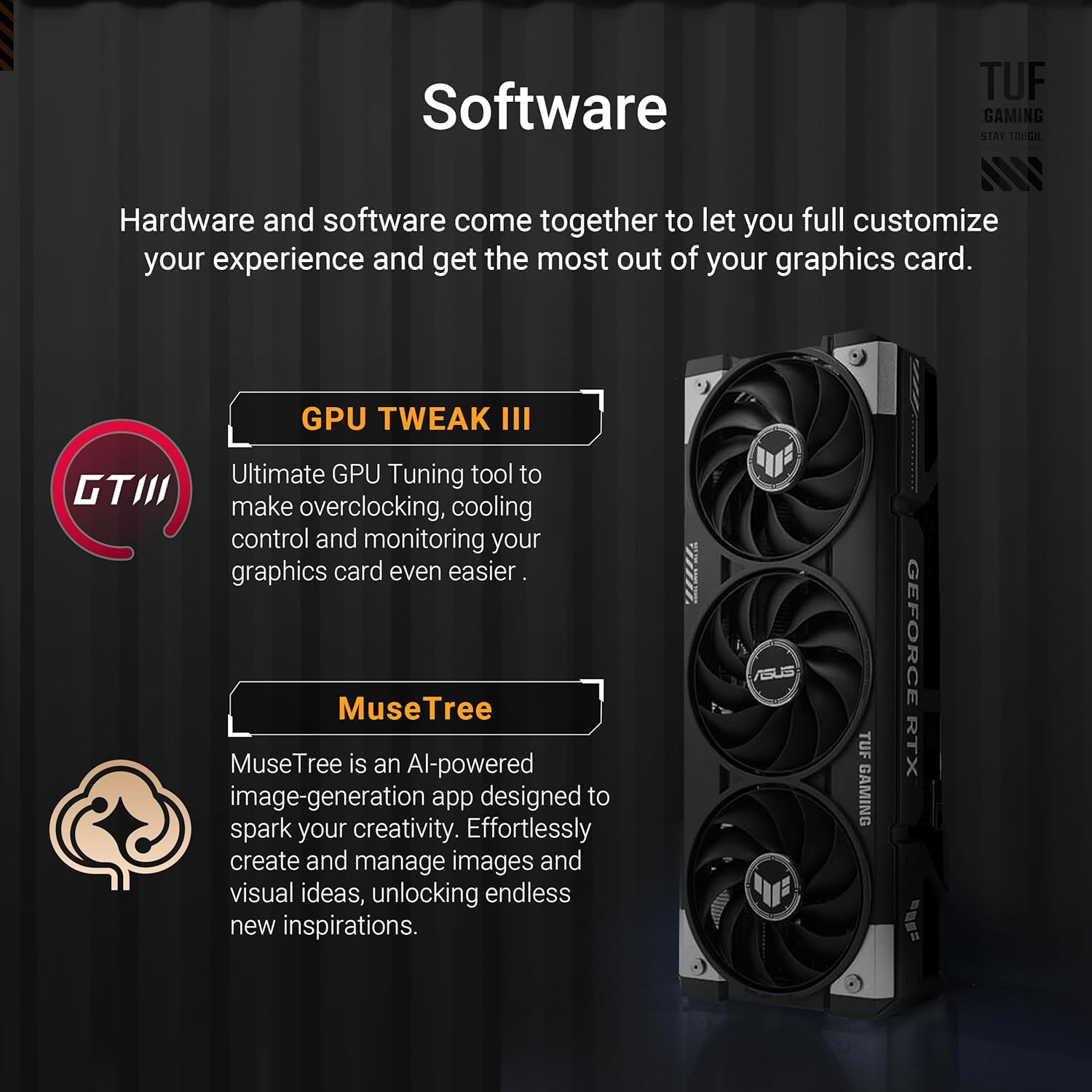 1761208451_ASUS-TUF-Gaming-GeForce-RTX-™-5060-8GB-GDDR7-OC-Edition-Gaming-Graphics-Card-PCIe®-5.0-HDMI®DP-2.1-3.1-Slot-Military-Grade-Components-Protective-PCB-Coating-axial-tech-Fans.jpg ASUS TUF Gaming GeForce RTX ™ 5060 8GB GDDR7 OC Edition Gaming Graphics Card (PCIe® 5.0, HDMI®/DP 2.1, 3.1-Slot, Military-Grade Components, Protective PCB Coating, axial-tech Fans) - Image 7
