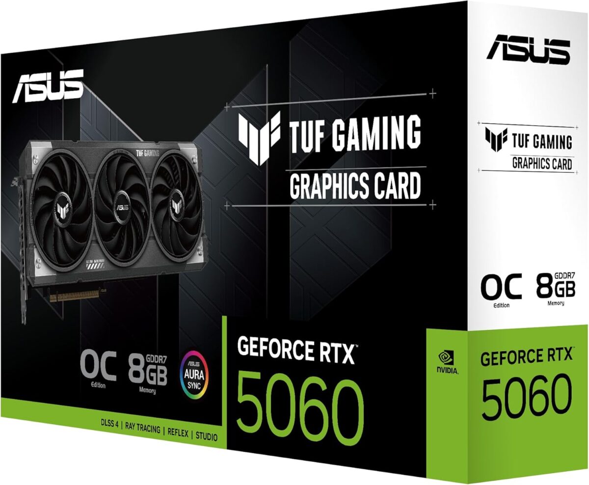 ASUS TUF Gaming GeForce RTX ™ 5060 8GB GDDR7 OC Edition Gaming Graphics Card (PCIe® 5.0, HDMI®/DP 2.1, 3.1-Slot, Military-Grade Components, Protective PCB Coating, axial-tech Fans) - Image 10
