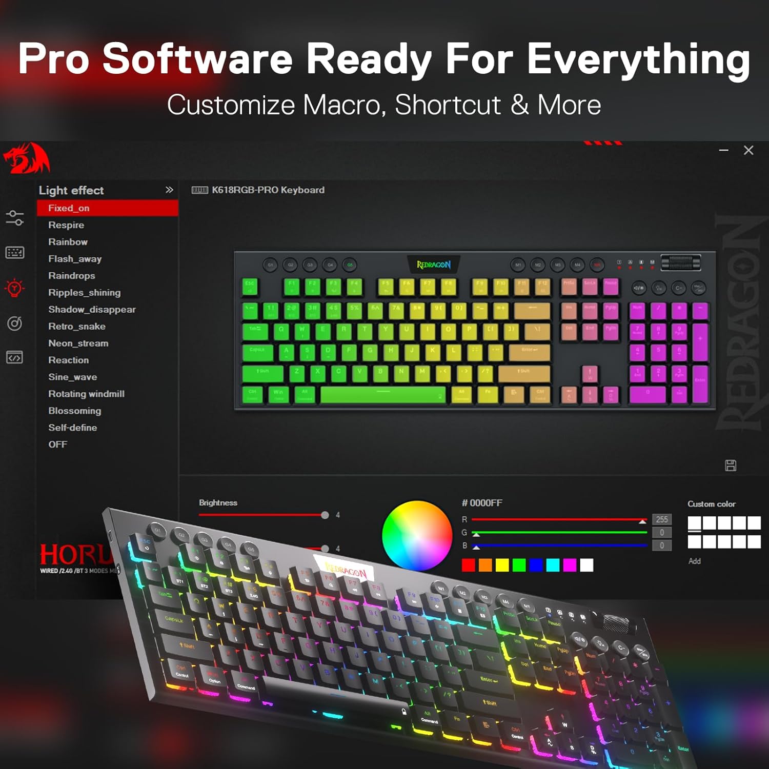 1761209413_Redragon-K618-PRO-3-Mode-Wireless-RGB-Mechanical-Keyboard-BT2.4GhzWired-Low-Profile-WinMac-Gaming-Keyboard-wUltra-Thin-Design-Dedicated-Media-Control-Linear-Red-Switch.jpg Redragon K618 PRO 3-Mode Wireless RGB Mechanical Keyboard, BT/2.4Ghz/Wired Low Profile Win/Mac Gaming Keyboard w/Ultra-Thin Design, Dedicated Media Control & Linear Red Switch - Image 8