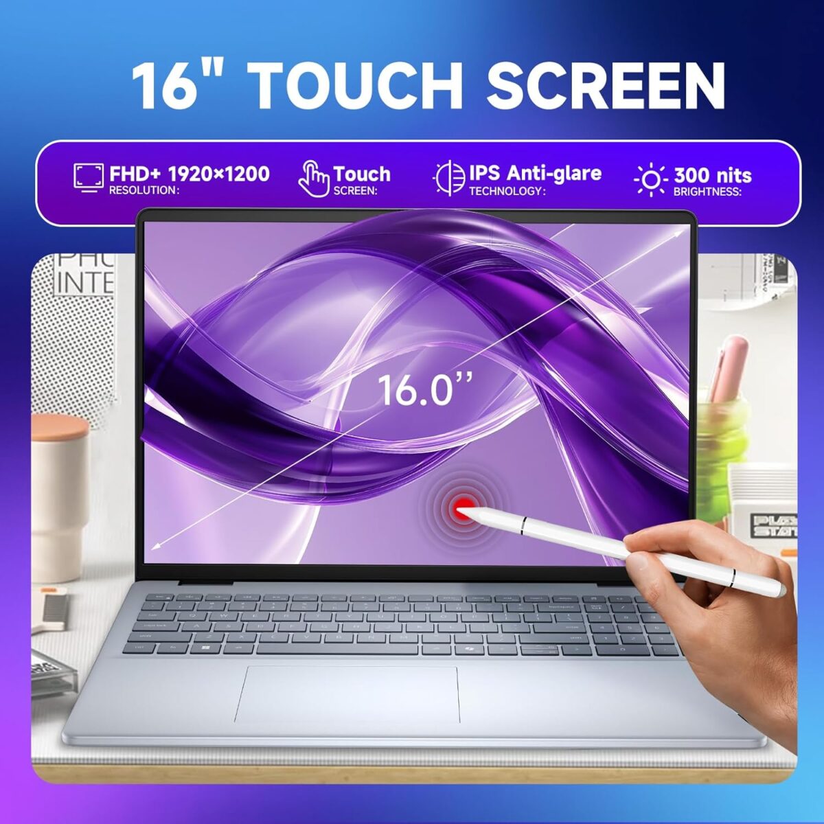 Dell 16-Inch Touchscreen Laptop Computer – Intel 10-Core 7 150U, 64GB DDR5 RAM, 2TB SSD, 16" FHD+ Anti-Glare, Ai Copilot, Fingerprint, Backlit KB, Win 11 Pro, for Business & Student, w/Accessories - Image 6