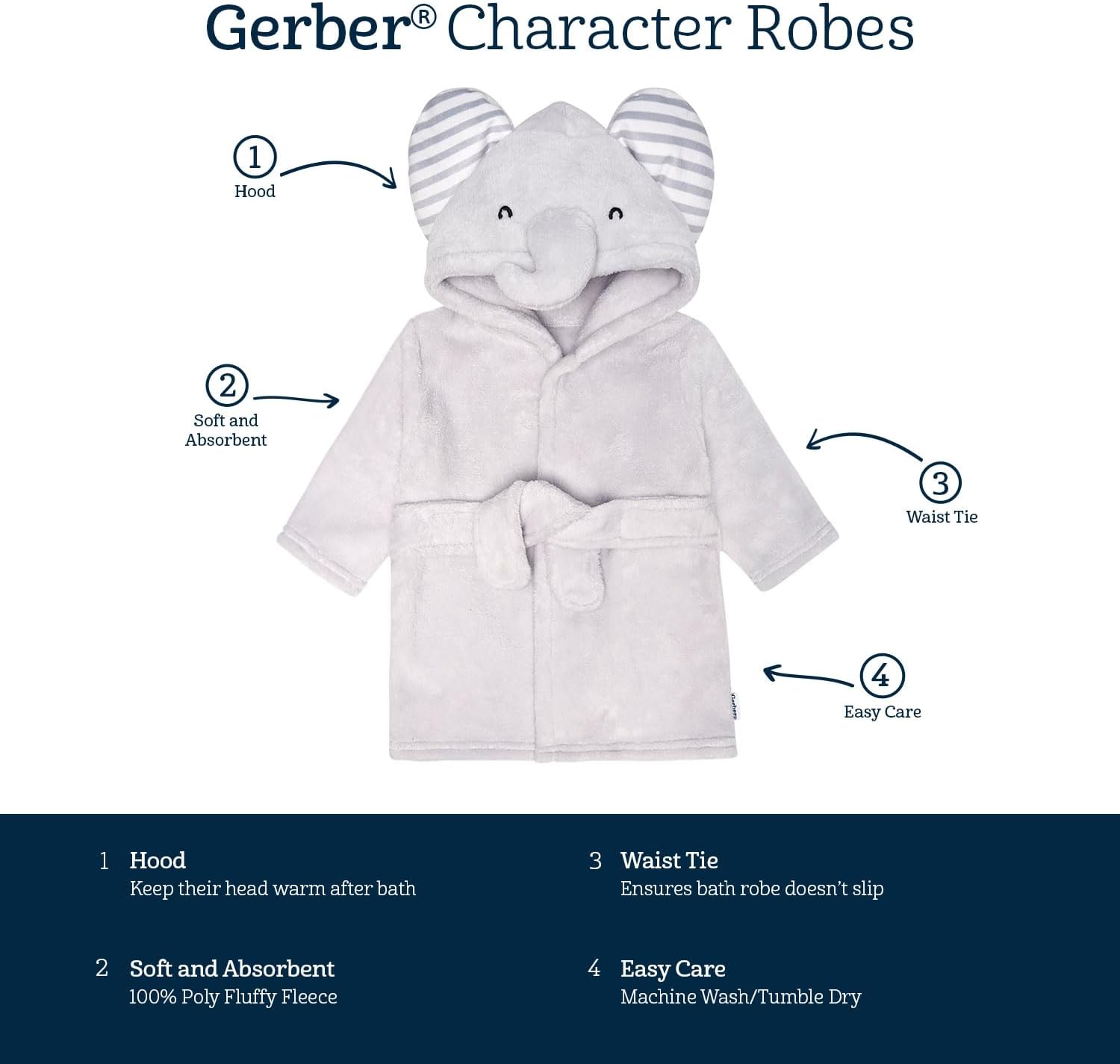1761212699_Gerber-Unisex-Baby-Plushy-Soft-Hooded-Animal-Character-Bathrobe.jpg Gerber Unisex Baby Plushy Soft Hooded Animal Character Bathrobe - Image 8